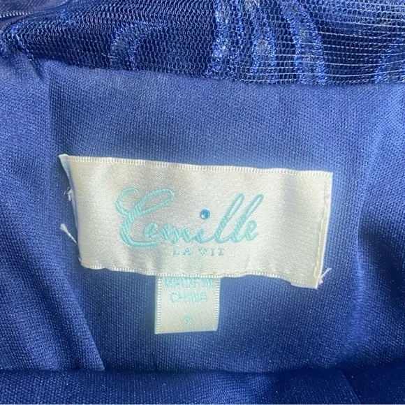 Camille La Vie Beaded Sweetheart Mermaid Dress with Godets Size 8 - Picture 8 of 8